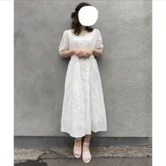 半袖コットンレースロングワンピのサムネイル