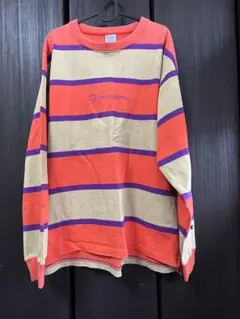 Champion X-LARGE 長袖カットソー ストライプ