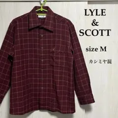 【LYLE & SCOTT】秋冬春 チェック柄 長袖シャツ ワインレッド【M】◇