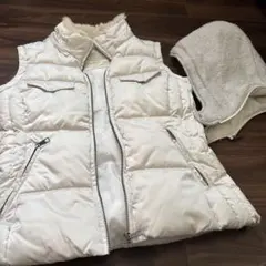 ZARA TRAFALUC ホワイトダウンベスト Lサイズ