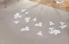 トリートドレッシング　花柄刺繍 ウェディングベール 80×250