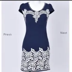 ❤︎フラワーレース付きバイカラータイトミニドレス❤︎