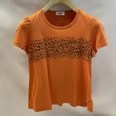 COMME CA DU MODE オレンジ レオパード Tシャツ 140A