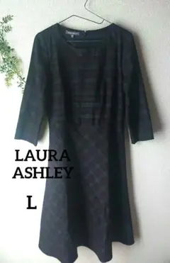 ローラアシュレイꕤチェック柄　ロングワンピース スカート Ａライン フレア