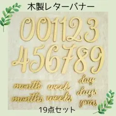 【ネコポス】大きめ 19点セット 木製レターバナー マンスリーフォト