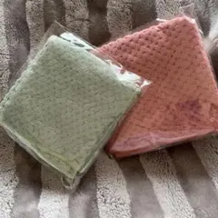 【新品未開封】タオルハンカチ 2枚セット ミント ピンク シャーベットカラー