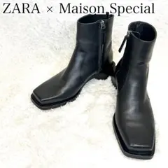 MAISON SPECIAL ZARA サイドジップ ブーツ スクエアトゥ - メルカリ