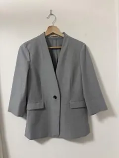 THE THIRD SUITS ノーカラージャケット グレー