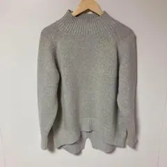 LOWRYS FARM ラメ入 グレー ハイネック ニットセーター