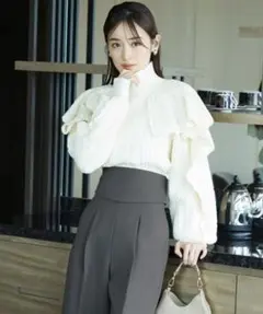 SNIDEL ケーブルデザインニットプルオーバー IVR