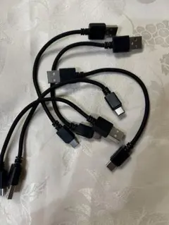 USBケーブル　Cタイプ（黒）　5本セット 未使用品⑦