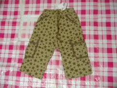 DILASH　140ｃｍ新品六分丈パンツ　ベージュに茶色星柄　綿100％