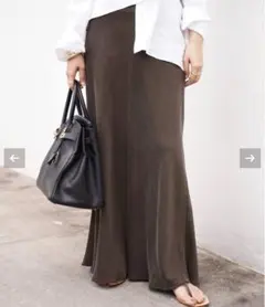 【美品】ドゥーズィエムクラス　Cu/R マキシスカート　ブラウン　美シルエット