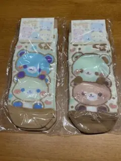 新品 そばかわ くま靴下 2足セット