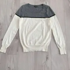 インディヴィ ニット 長袖 カジュアル 38 ウール 普段着 暖かい バイカラー