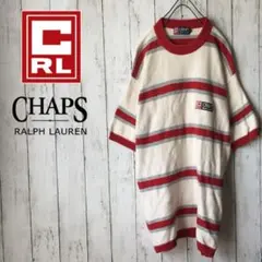 CHAPS RALPH LAUREN ボーダートップス ハーフスリーブニット
