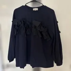 United Arrows リボンカットソー　紺色