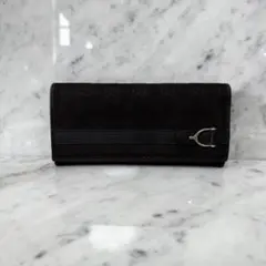 GUCCI グッチ 長財布 ブラック 黒 キャンバス GG 本革 レザー