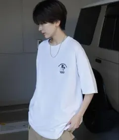 M 定価3850円刺繍グラフィック Tシャツ ホワイト
