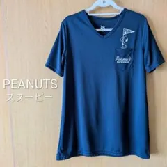 PEANUTS スヌーピー Vネック ロングTシャツ