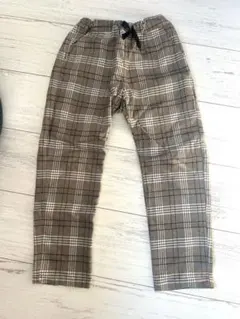 MPS 130サイズ ブラウン系チェック ロングパンツ