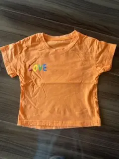 オレンジ LOVE Tシャツ 子供用
