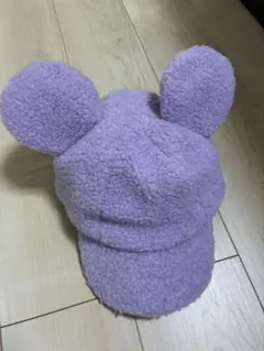 ミッキー耳付きキャップ ラベンダー 58cm