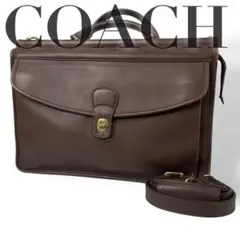 Old Coach Leather Briefcase 2way Brown