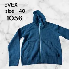 EVEX レディース ジップアップパーカー ブラック サイズ40 古着シンプルのサムネイル