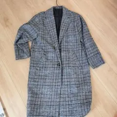 グレンチェック柄 ロングコート