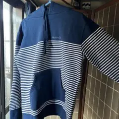 Hurley フード付きパーカー 青/白ストライプ