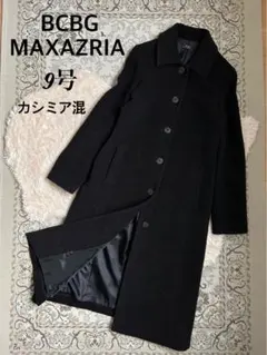 BCBGMAXAZRIA ステンカラー コート ロング カシミア混 9号 黒のサムネイル