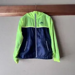 140 ナイロンパーカー 蛍光イエロー×ネイビー