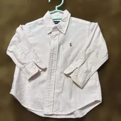 Ralph Lauren ピンクストライプ 長袖シャツ 80