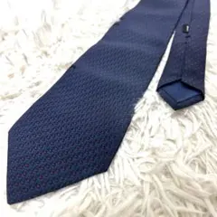 美品　Christian dior トロッター　ロゴ総柄　ネクタイ　ネイビー　絹
