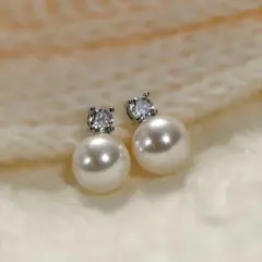 大粒パールピアス 上品 綺麗めコーデ 入園 入学 卒業式 冠婚葬祭 高見え