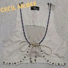 CECIL McBEE ベージュ スエード風 ベスト