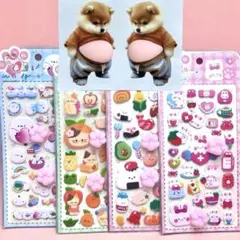 おなかシール2匹・肉球シール4枚セット｜シールまとめ売りセット No.2