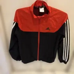 adidas キッズ ジャージ 140 ブラック レッド