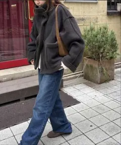 CANALJEAN フェイクムートンコート チャコールグレー