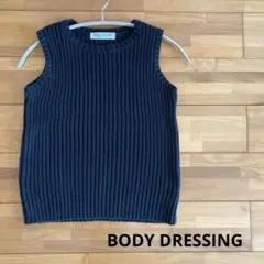 BODY DRESSING ノースリーブリブニットトップス ブラックのサムネイル