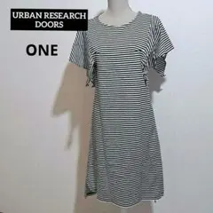 URBAN RESEARCH DOORS ボーダー柄 半袖 ひざ丈 ワンピース