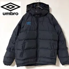 UMBRO アンブロ　フード付ダウンジャケット 刺繍ロゴ　黒　デサント　M