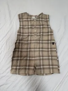 tete a tete チェック柄オーバーオール 90