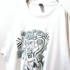 ギルダン SICEMライブワコーデカロゴ Tシャツ ホワイト 白 XL 古着