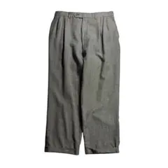 2タック ウール スラックス グレー 裾ダブル カナダ製 ユーロ古着 ワイド