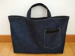 No.16 レッスンバッグ デニム生地 裏地黒色