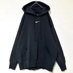 ナイキ パーカー スウッシュ センターロゴ 刺繍 NIKE プルオーバー 黒 M