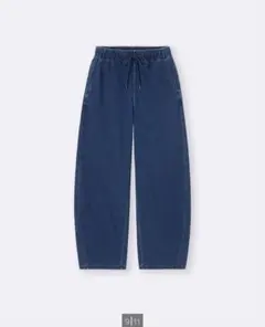 GU デニムスウェットバレルレッグパンツ　M