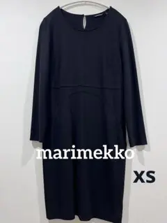 美品 小さいサイズ marimekko ウール混ワンピース 黒 xs マリメッコ